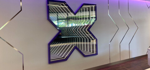 Nutanix 'X logo' lobby mirror